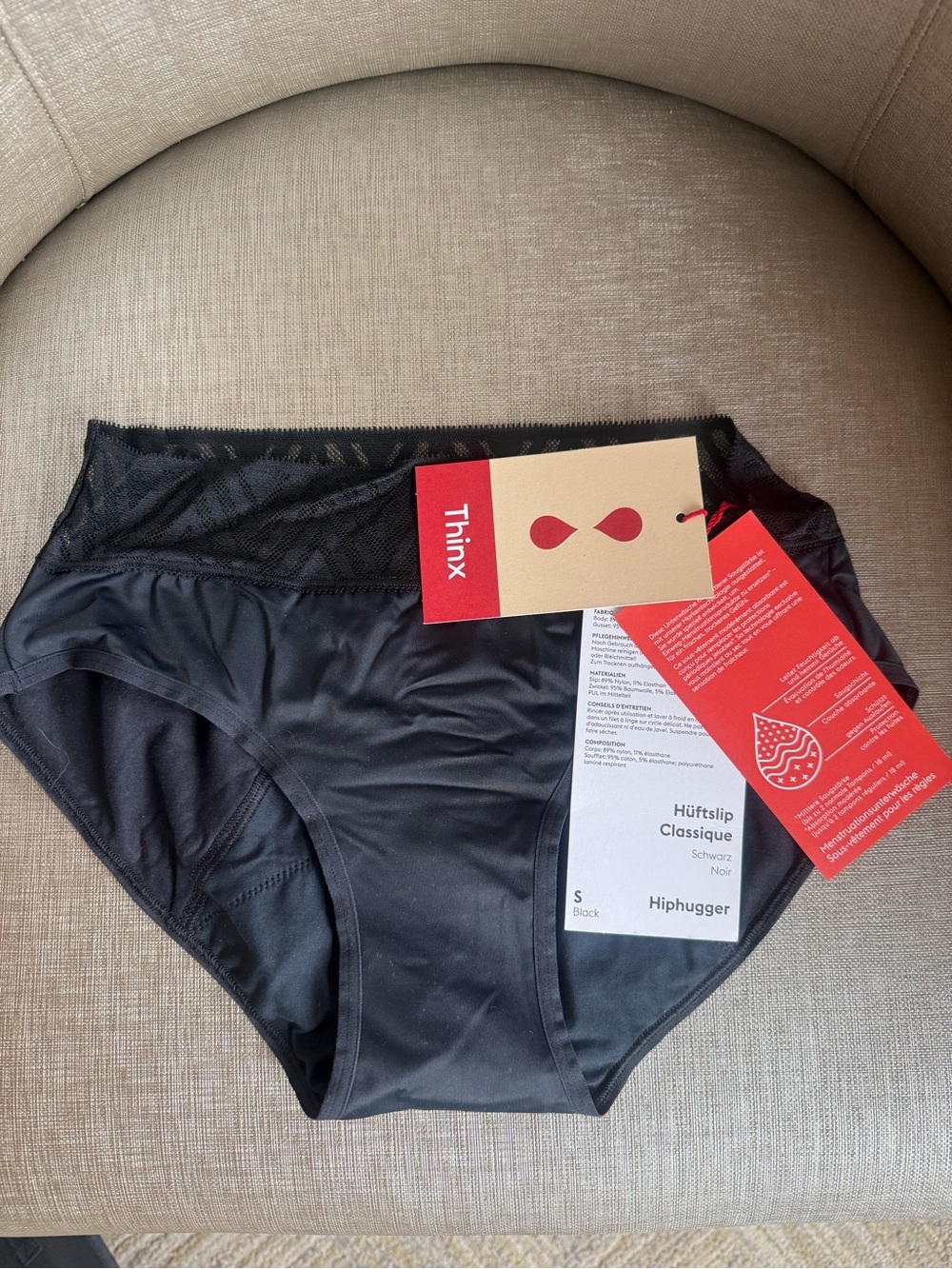 Thinx HipHugger Period Briefs - Black